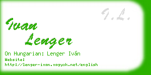 ivan lenger business card